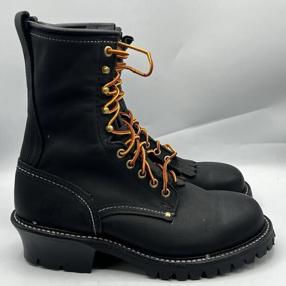 Carolina 9" Maple Steel Toe Work Boot Black Leather Mens Size 8.5 D Made in Usa - Picture 1 of 14